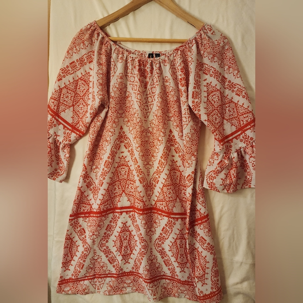 Flowy Summer Rusticl Mid Sleeve Mini Dress